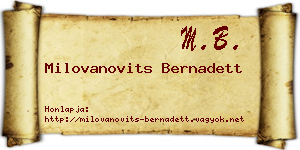 Milovanovits Bernadett névjegykártya